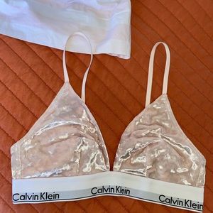 Calvin Klein suede triangle bralette
